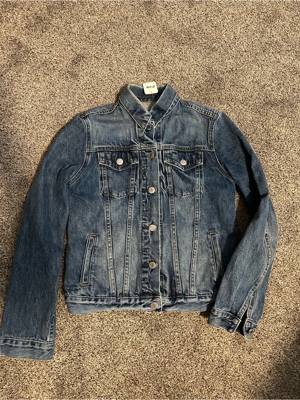 Gap 1969 Icon Denim Jacket Womens XS Saddle Blue Jean Trucker 2015 Cotton Boho